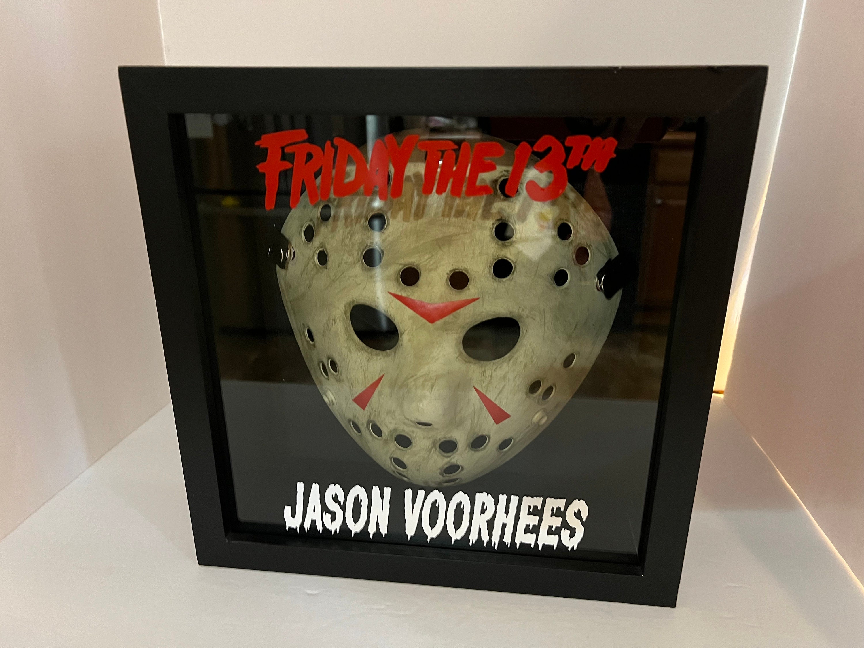 Friday the 13th Display Case Custom Collectible Jason Voorhees Mask Stand  Holder Horror Movie Prop Halloween 