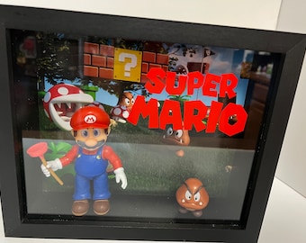 Super Mario Nintendo shadow box display