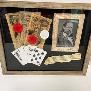 Wild Bill Hickok aces and eights poker shadow box