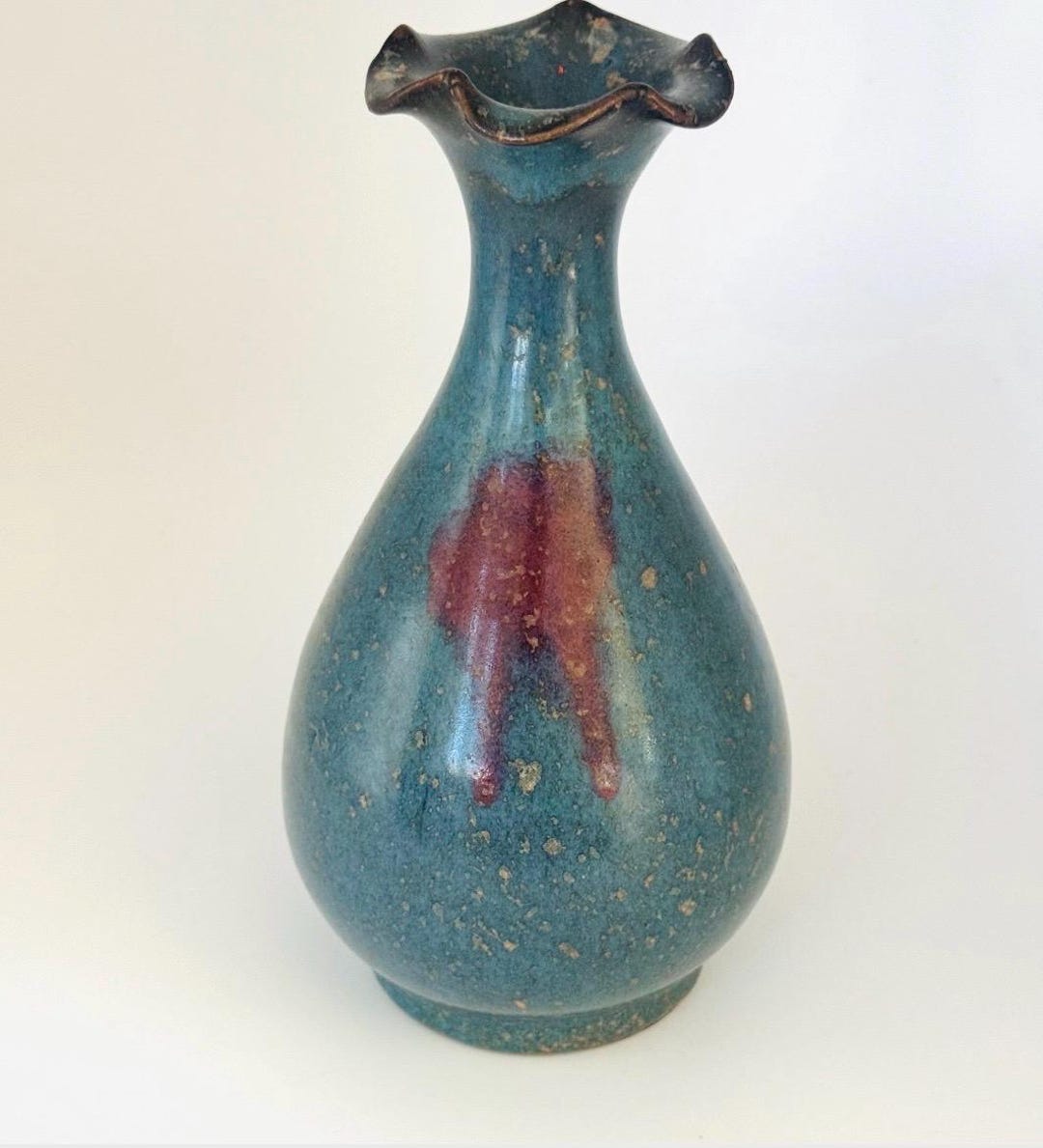 Vintage Studio Pottery Vase Jun Ware Style Blue Green Drip Glaze - Etsy