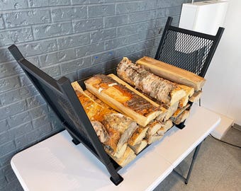Modern Firewood Rack – Handmade Collapsible Steel Indoor Storage