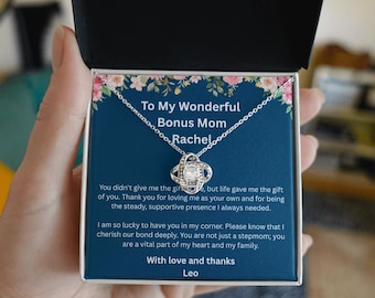 Stepmom Gift, Bonus Mom Necklace, Christmas Gift for Stepmom, Best Step Mom, Mother in Law Gift, Blended Family, Thank You Gift