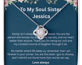 Unbiological Sister Gift, Best Friend Necklace, Christmas Gift for Bestie, Soul Sister Jewelry, Best Friend Birthday Gift, BFF Gift for Her