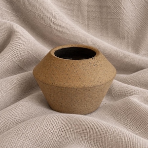 Speckled Ceramic Planter, Geometric Stoneware Plant Pot, Handmade Pottery Planter, Neutral Modern Home Decor
