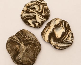 Handmade ceramic marbled coasters (set of 3)