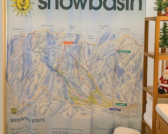 Snowbasin Ski Map Shower Curtain – Holiday Lodge Bathroom Decor
