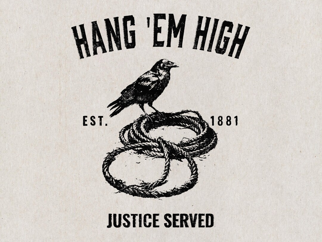Retro Noose PNG, Vintage Crow Rope - Western Justice Gothic DTF DTG ...