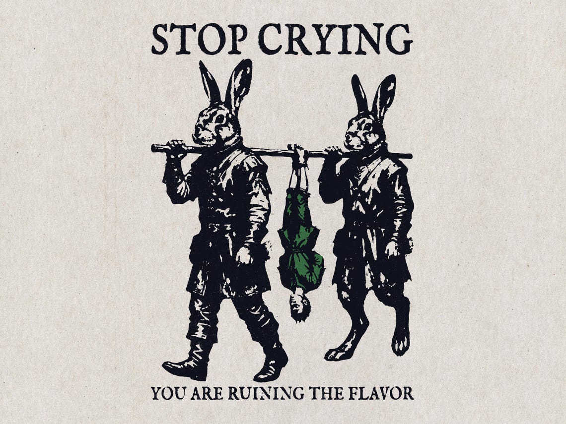 Vintage Rabbit Shirt Design – Retro Hunter Revenge Asset, Dark Humor ...