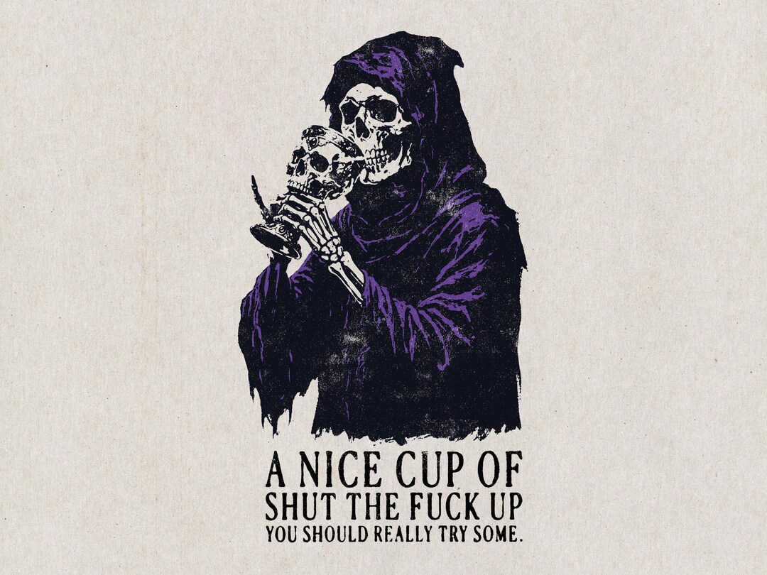 Skeleton Ok Rude Retro Skeleton Drinking Design – Vintage Reaper Sketch Asset, Rude ...