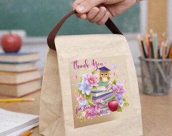 Bolsa de lona para el almuerzo de la maestra, regalo de agradecimiento.