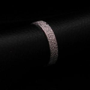 Handmade Sterling Silver Ring 5mm Concrete Rough Pavement Rustic Industrial Single Side - Men Unisex Stamped Personalized
