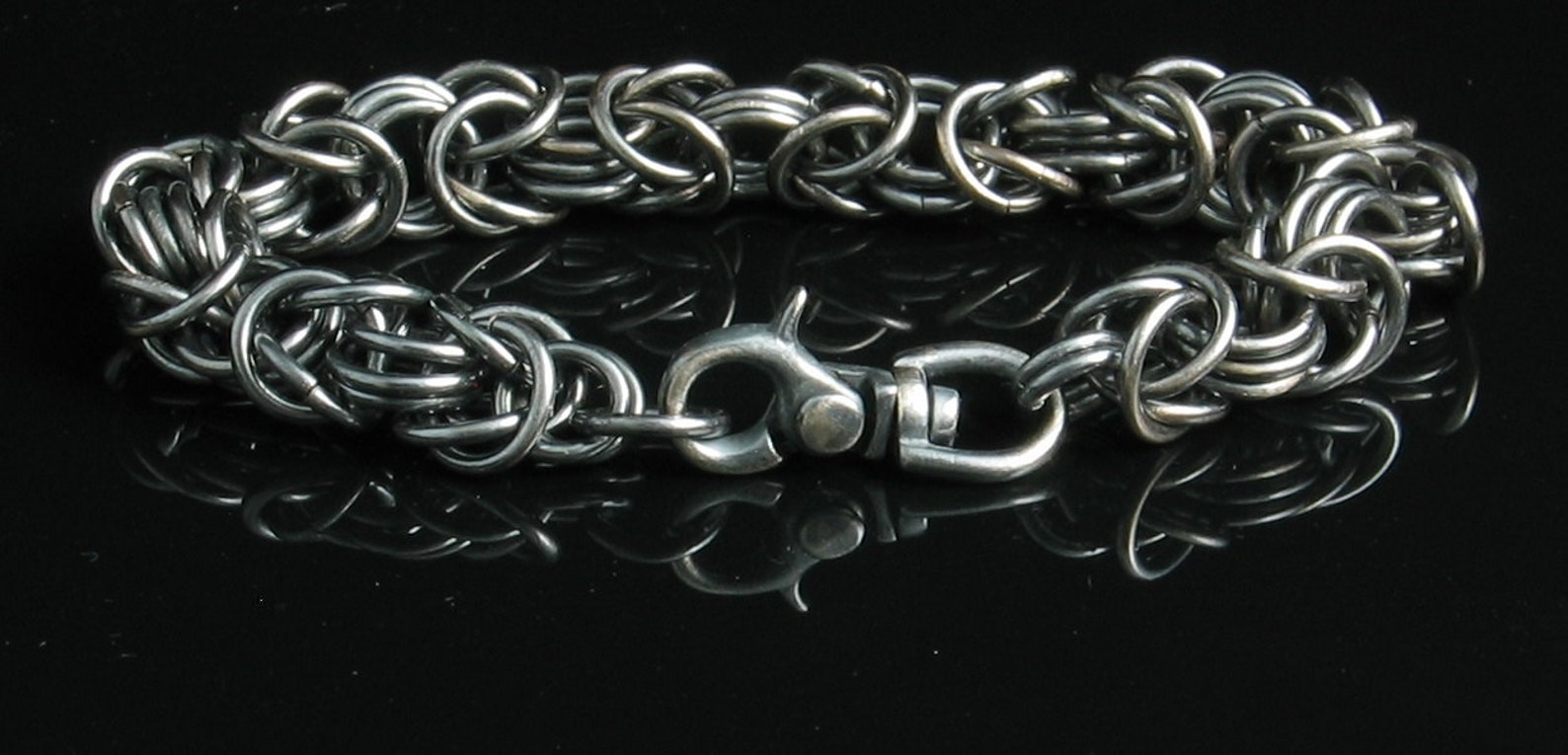 Men's Sterling Silver Byzantine Bracelet 3/8 Width - Etsy