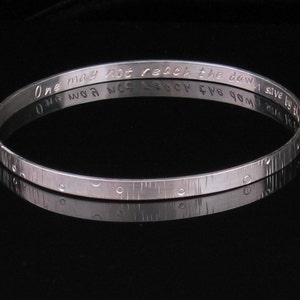 Handmade Personalized Sterling Silver Bangle Bracelet 4mm - Custom Stamped Remembrance Memory Inspirations