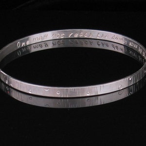 Handmade Personalized Sterling Silver Bangle Bracelet 4mm Custom Stamped Remembrance Memory Inspirations image 1