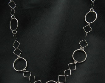 Convertible 24" Argentium Plata Esterlina Cadena Collar - Hecho a mano