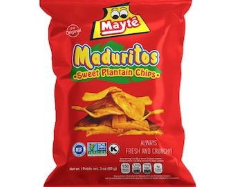 Chips de plátano maduro dulce Mayté Maduritos: crujientes y naturalmente dulces, bolsa de 85 g
