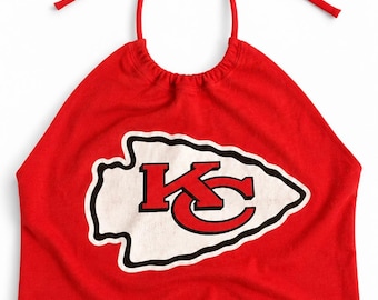 Kansas City Chiefs Reworked Halter Wrap Top (XL)