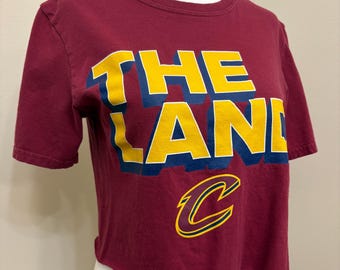 The Land Cropped Tee – Cleveland Inspired Raw Hem Upcycled Streetwear, One-of-a-Kind