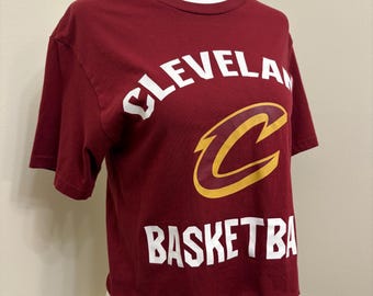 Cleveland Basketball Cropped Tee – Raw Hem Upcycled Unique Look, One-of-a-Kind Streetwear