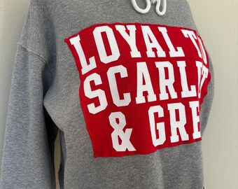 One-of-a-Kind Hand-Stitched Cropped OSU Hoodie