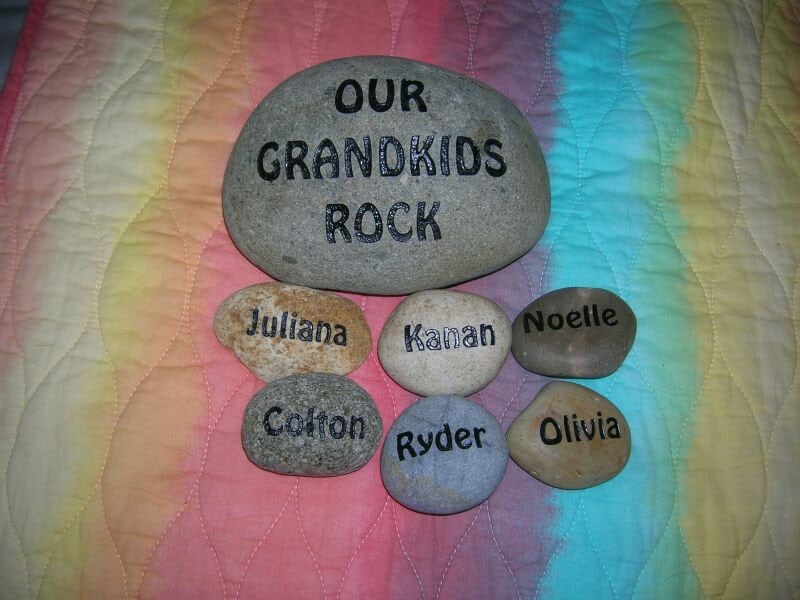 Engraved grandkids real stone, etched stone, namesake stone, family stone,engraved river rocks, garden stones, etched rock, etched