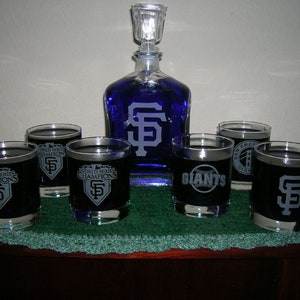 San Francisco Giants decanture set, sports decanter set