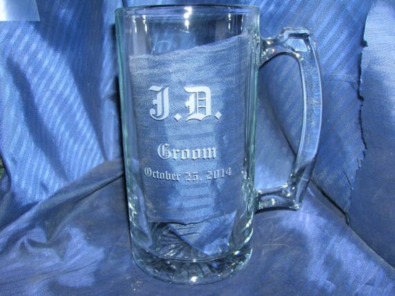 Etched fireman beer mug, engraved beer mug, etched glass mug, engraved glass mug, engraved 21st 40th 50th beer mug, etched 50th mug image 4