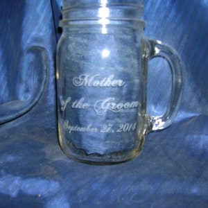 Personalized Mason Jar Mug, Engraved Mason Jar Mug, Custom Mason Jar Mug, Etched Mason Jar Mug, Personalized Glasses, Rustic image 1