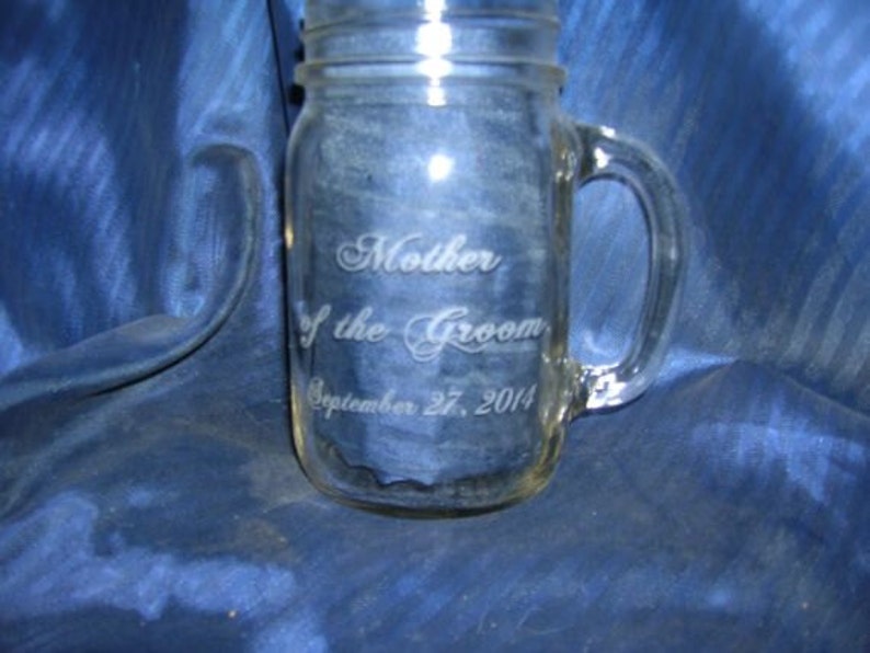 Personalized Mason Jar Mug, Engraved Mason Jar Mug, Custom Mason Jar Mug, Etched Mason Jar Mug, Personalized Glasses, Rustic image 1