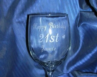 Custom etched wine glass, custom engraved wine glass, personalized wine glass, etched toasting glass, wedding glass, anniversary wine glass
