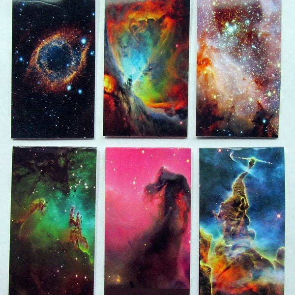 6 Bookmarks - Magnet Bookmarks -Nebula series 1, variety, 6 in ea packet, Nebula, space, universe, cosmos, galaxy, BO-18