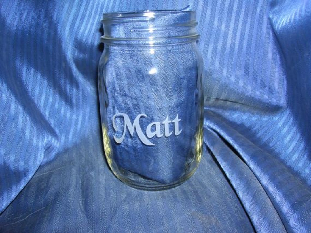 Etched Mason Jar, Engraved Mason Jar, Etched Beer Jar, Engraved Beer