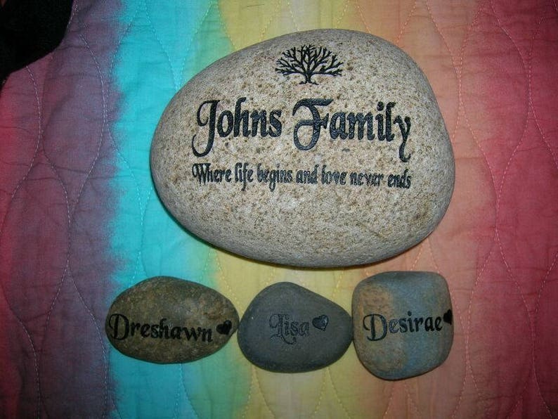 Engraved Stone, Etched Stone, Carved Stone, Namesake Stone, Family ...