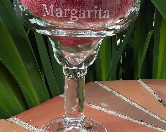 Custom Etched Engraved Margarita Glass, Personalized Margarita Glass
