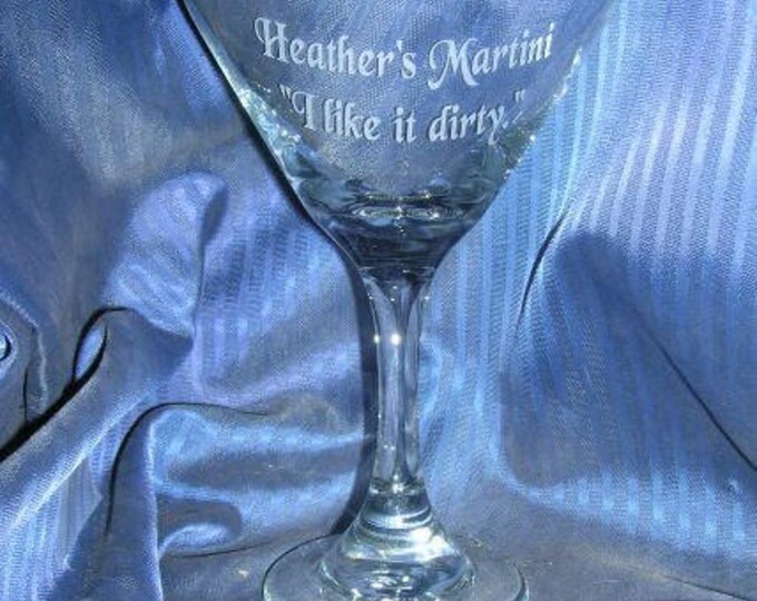 Custom Etched Engraved Martini Glass Personalized Martini Etsy