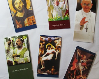 6 Bookmarks - Magnet Bookmarks - Religious series (BO-06) 6 in ea packet, magnetic,Jesus Christ, Pope John Paul,Angel