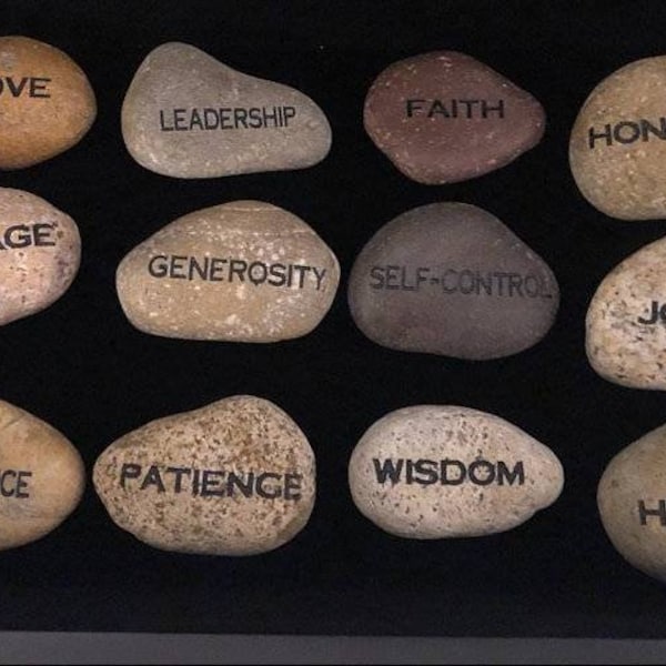 Engraved inspirational stones mothers day stone, carved stone, namesake stone, family stone,engraved river rocks, garden stones,