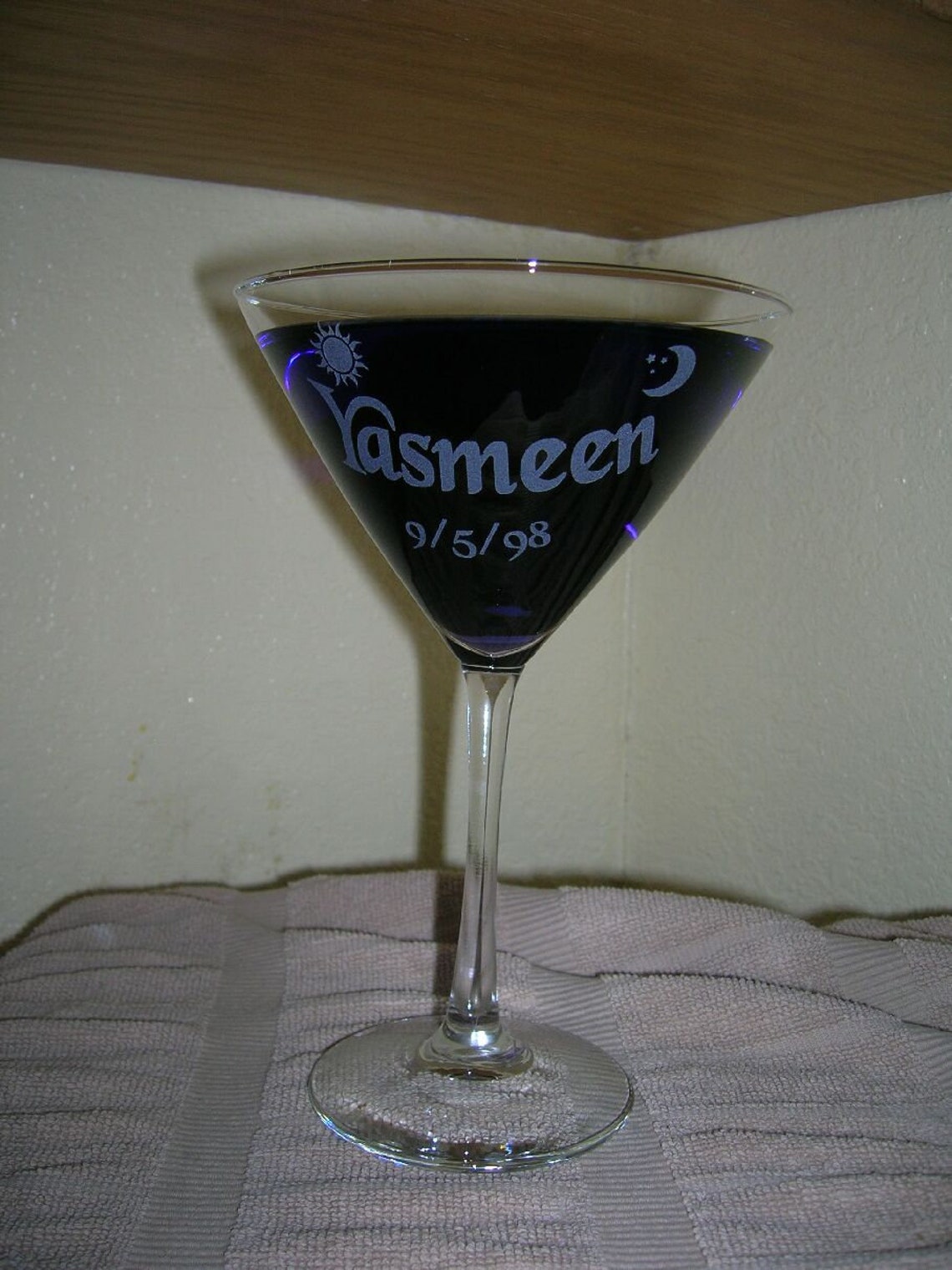 Custom Etched Engraved Martini Glass Personalized Martini Etsy