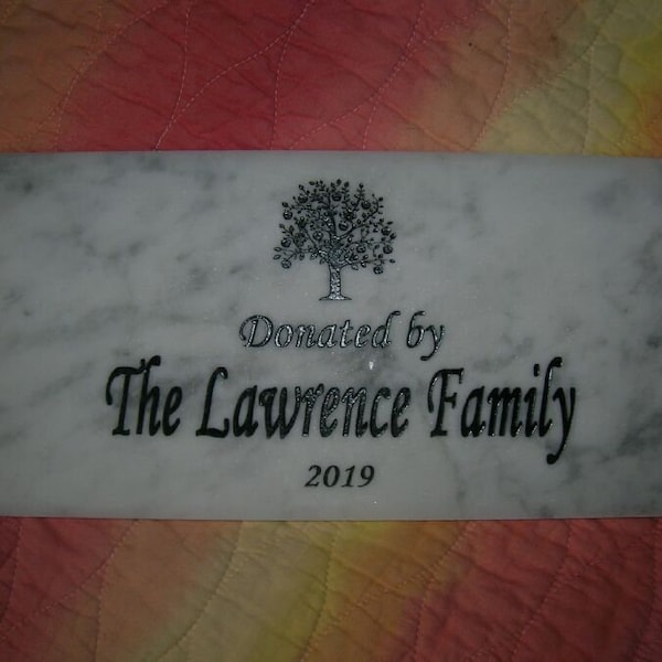 Engraved carved sandblasted indian marble stone, memorial, garden paver