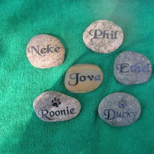Engraved Sand Carved  River Rock, etched stone, namesake stone, family stone, engraved rocks, garden stones, etched rock, etched stone
