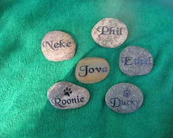 Engraved Sand Carved  River Rock, etched stone, namesake stone, family stone, engraved rocks, garden stones, etched rock, etched stone