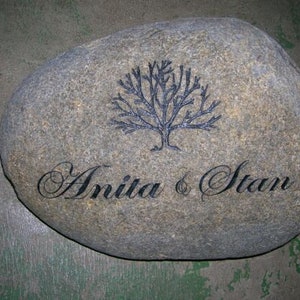 Engraved grandkids real stone, mothers day rock etched stone, namesake stone, family stone,engraved river rocks, garden stones, etched rock image 5