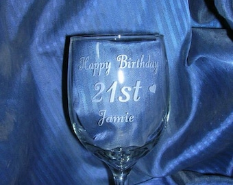 Custom etched wine glass, custom engraved wine glass, personalized wine glass, etched toasting glass, wedding glass, anniversary wine glass