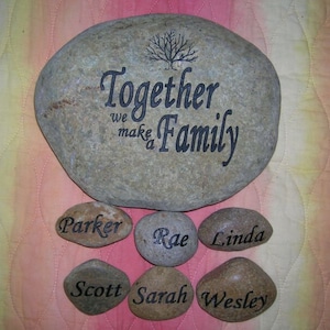 Engraved grandkids real stone, etched stone, namesake stone, family stone,engraved river rocks, garden stones, etched rock, etched