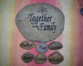 Engraved grandkids real stone, etched stone, namesake stone, family stone,engraved river rocks, garden stones, etched rock, etched