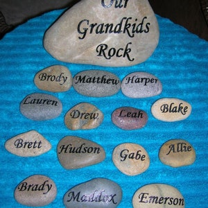 Engraved mothers day stone, etched or carved stone, namesake stone, family stone,engraved rocks, garden stones, etched rock, etched stone