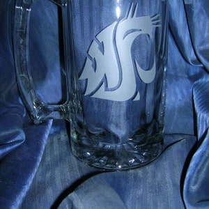 Etched glass mug, groomsman mug, beer mug, wedding glass, anniversary glass, custom glass mug, personalized glass mug image 3