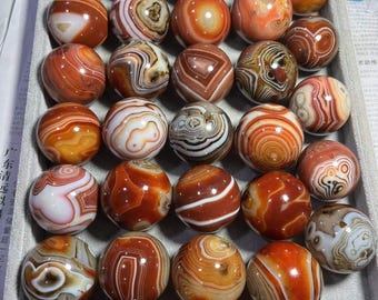 Esfera de ágata sardónice bandeada natural, bola de cristal de ágata bandeada de seda pulida, envío aleatorio, cristal curativo