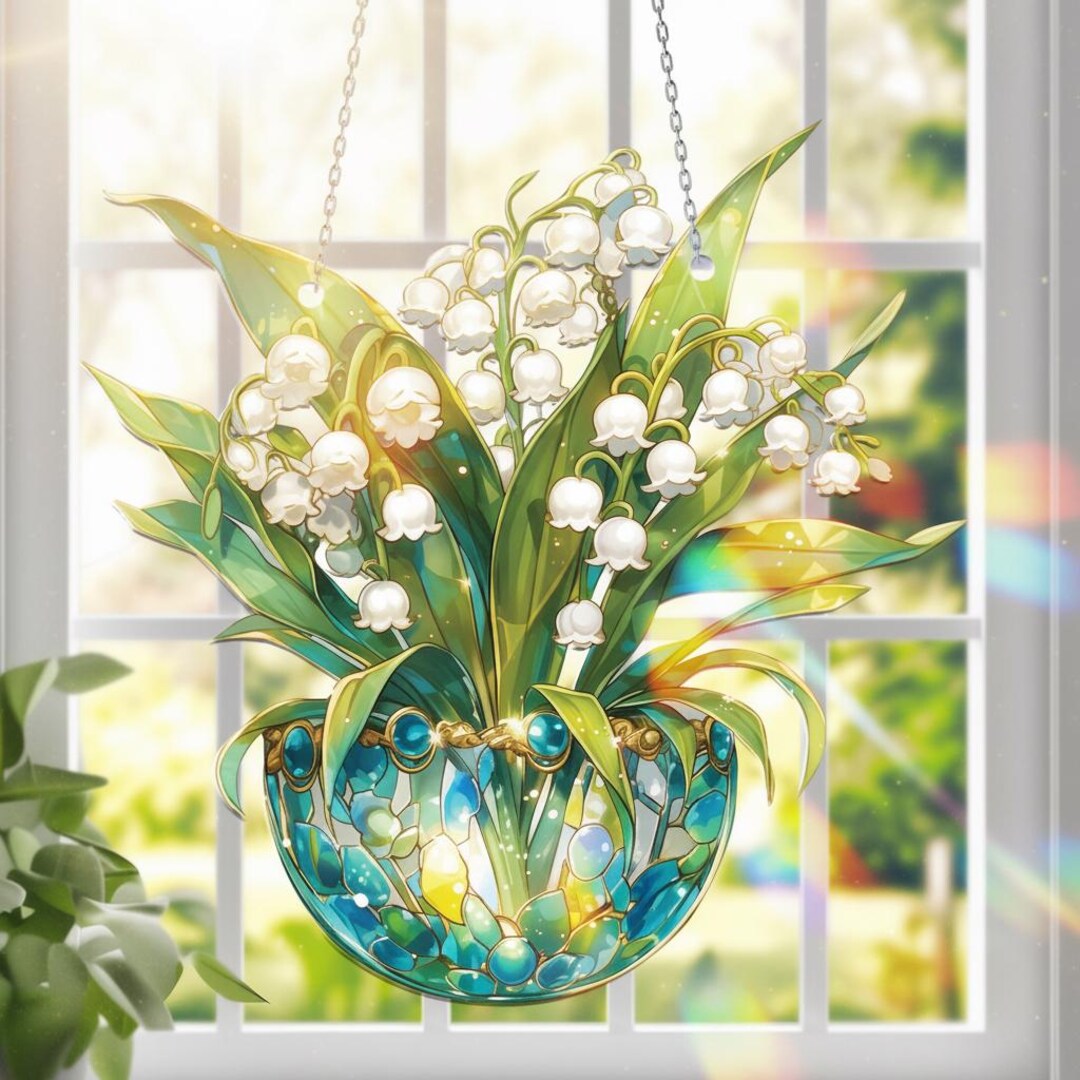 Lily of the Valley Acrylic Window Hanging: Floral Home Decor - Etsy