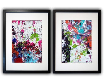 ABSTRACT ART 2 x A5 KOMPOSITION 10 Original Unikat